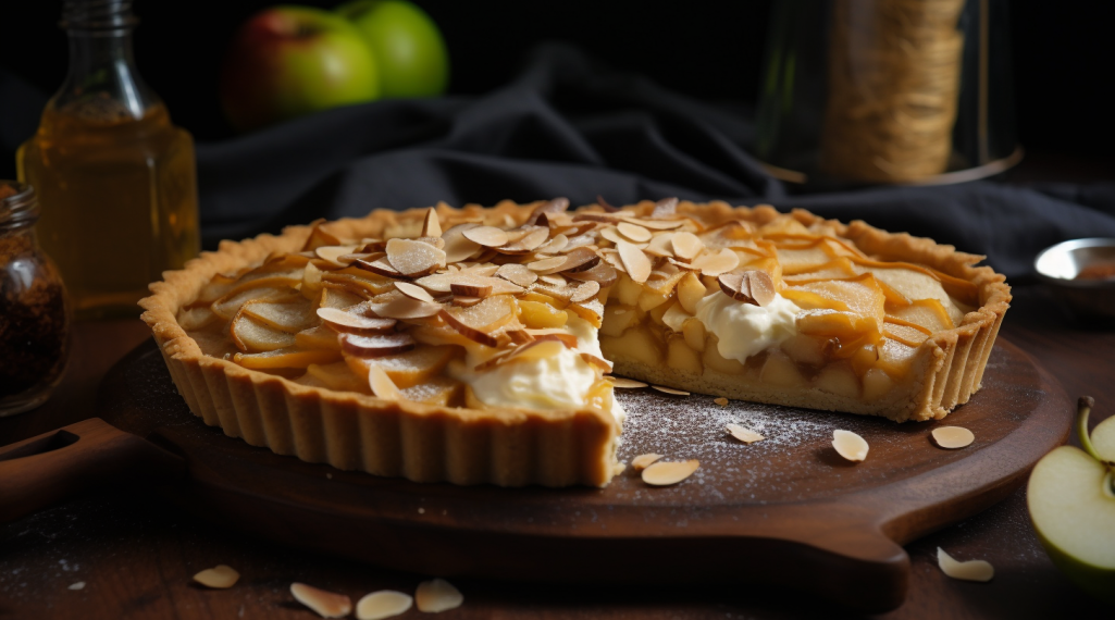 Tarte de Maçã com Creme de Baunilha e Crosta Crocante 1 Tarte de Maçã com Creme de Baunilha e Crosta Crocante