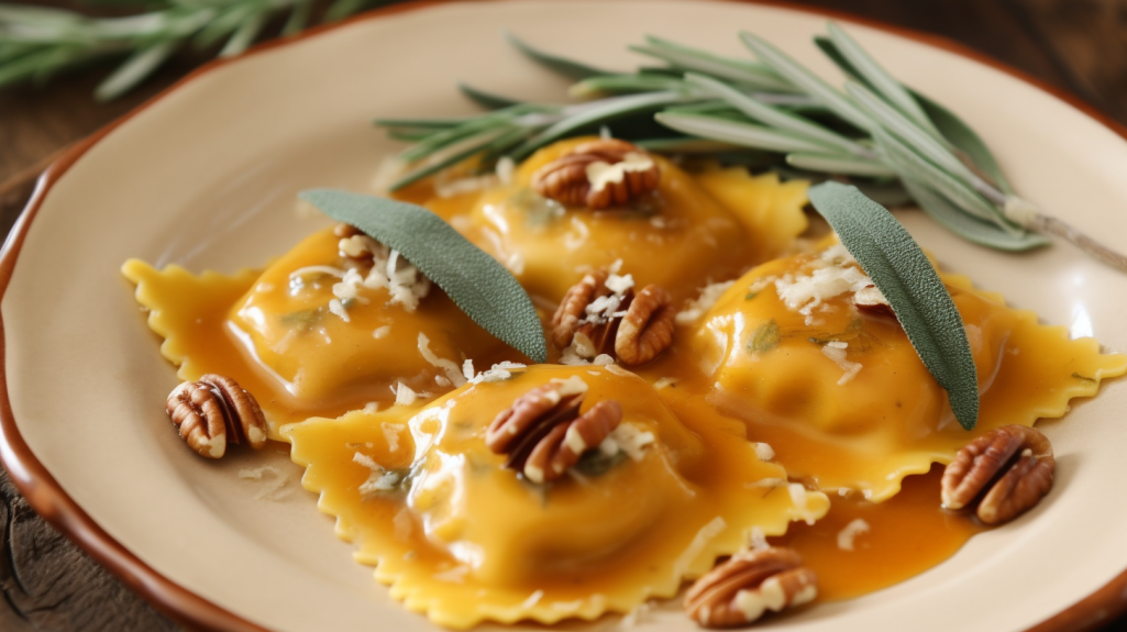 vendedorglobal Delicious Pumpkin Ravioli with Sage Butter and W fc461145 7366 46c3 b553 4c1020165b36
