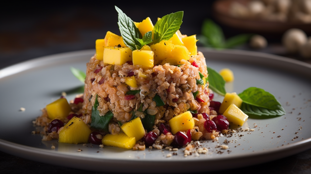 vendedorglobal Tropical Mango and Tuna Tartare with Quinoa Crun 3010b6ac 0a1f 46a3 aec8 6b78d836186e
