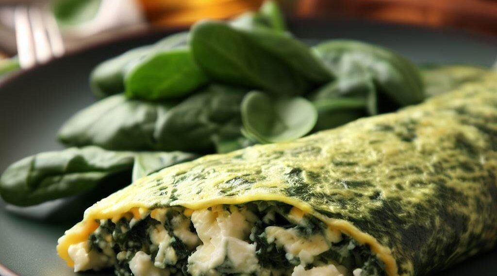 Receita FIT Omelete de Espinafre e Queijo Cottage 1 Receita FIT Omelete de Espinafre e Queijo Cottage