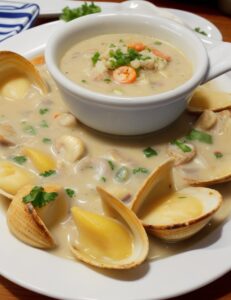 Clam Chowder de Boston: Sopa Cremosa de Mariscos!