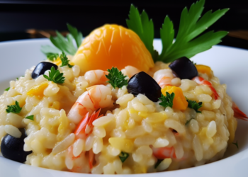 Delícias do Mediterrâneo: Risoto de Frutos do Mar