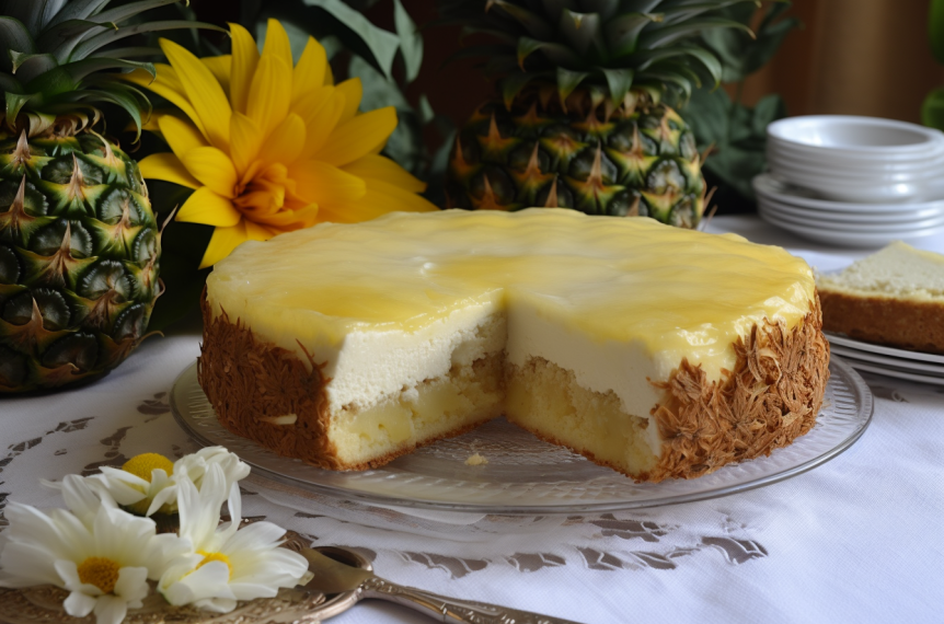 Torta Gelada de Abacaxi Fit: Refrescância e Sabor